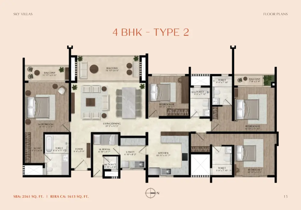 Aratt Ayatana Residences Floor Plan 4 BHIK - TYPE 2